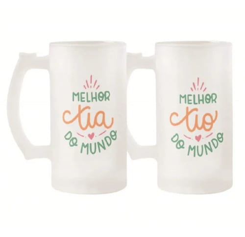 Kit 2 Copos de Cerveja Chopp para Presentear Tio e Tia