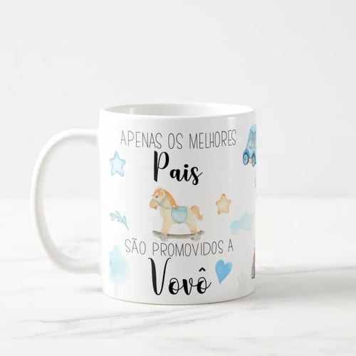 Caneca Presente Revelação de Gravidez Criativa Melhor Vovô
