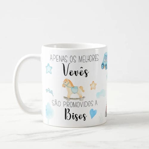 Caneca Presente Revelação de Gravidez Criativa Melhor Bisavô
