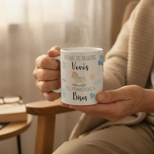 Caneca Presente Revelação de Gravidez Criativa Melhor Bisavô