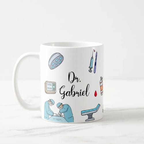 Caneca Personalizada com Nome para Médico Cirurgião Geral