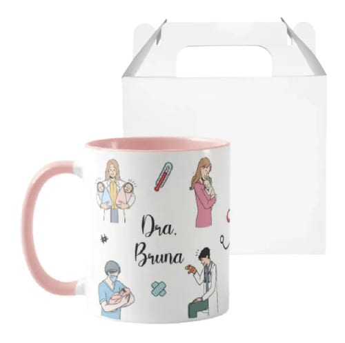 Caneca Presente Personalizado com Nome Pediatra Pediatria
