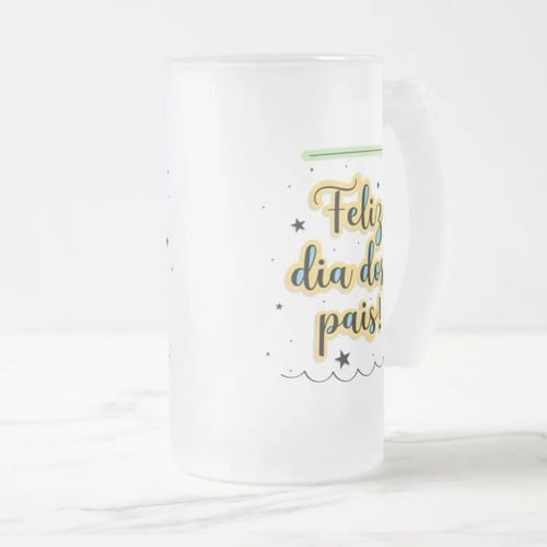 Copo de Vidro Cerveja Feliz Dia dos Pais Presente Pai Papai
