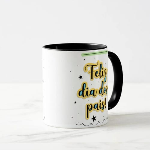 Caneca Feliz Dia dos Pais Presente Pai Escola Empresas