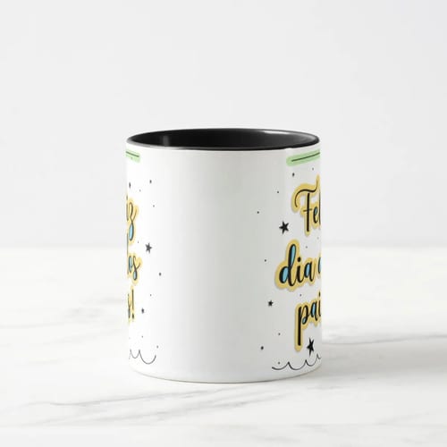 Caneca Feliz Dia dos Pais Presente Pai Escola Empresas