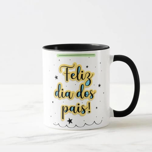 Caneca Feliz Dia dos Pais Presente Pai Escola Empresas