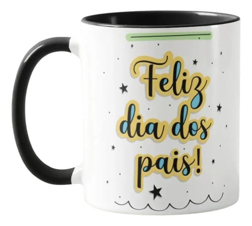 Caneca Feliz Dia dos Pais Presente Pai Escola Empresas - Família (Pai)