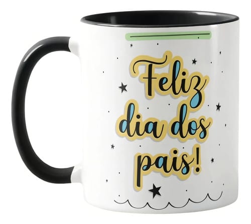 Caneca Feliz Dia dos Pais Presente Pai Escola Empresas - Família (Pai)