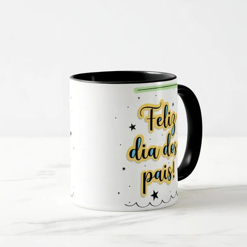 Caneca Feliz Dia dos Pais Presente Pai Escola Empresas