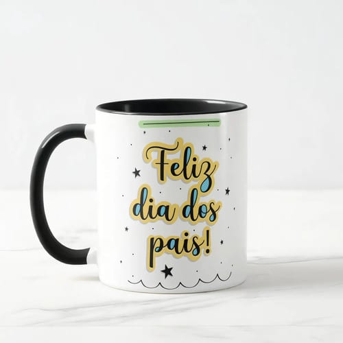 Caneca Feliz Dia dos Pais Presente Pai Escola Empresas