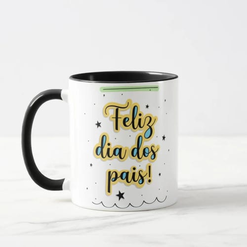 Caneca Feliz Dia dos Pais Presente Pai Escola Empresas