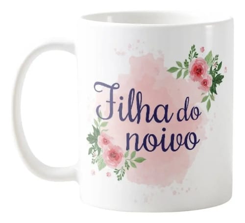 Branco / Filha do Noivo / Floral Rosa - Casamento (Noivo)