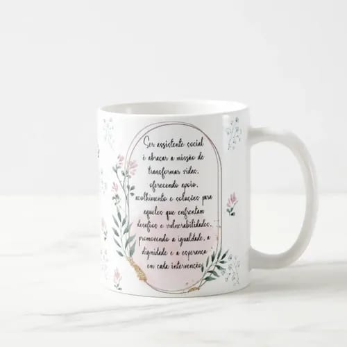 Caneca Feminina Delicada Presente Assistente Social