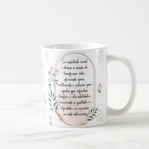 Caneca Feminina Delicada Presente Assistente Social