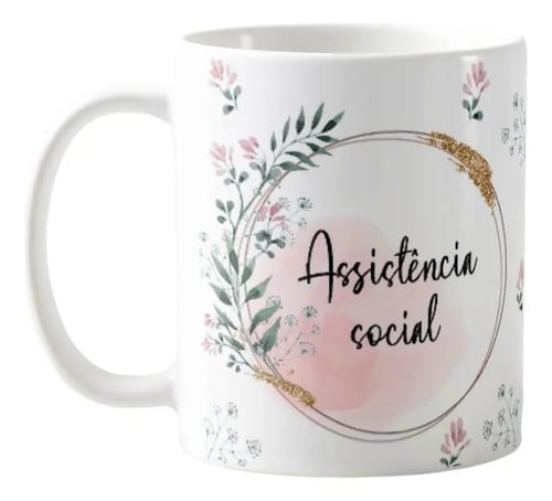 Caneca Feminina Delicada Presente Assistente Social - Profissões (Assistente Social)