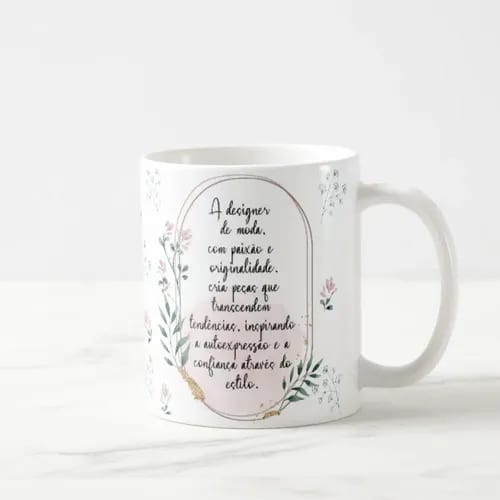 Caneca Feminina Delicada Presente Profissão Design de Moda