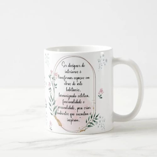 Caneca Feminina Delicada Presente Profissão Design Interior