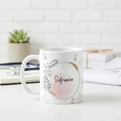 Caneca Feminina Delicada Presente Profissão Enfermeira - Profissões (Enfermeiro(a))