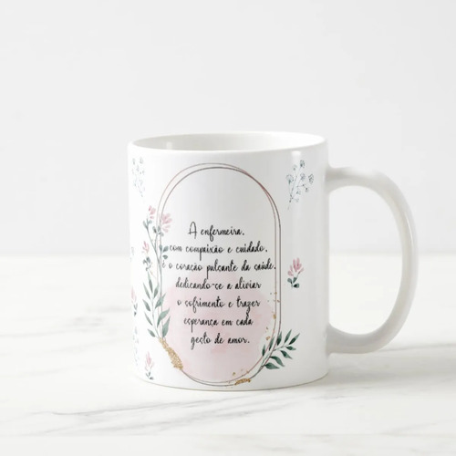 Caneca Feminina Delicada Presente Profissão Enfermeira