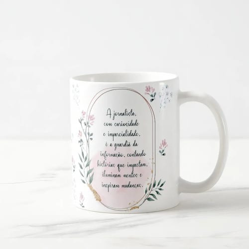 Caneca Feminina Delicada Presente Profissão Jornalismo