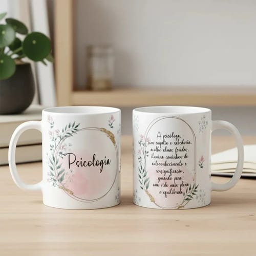 Caneca Feminina Delicada Presente Profissão Psicologia - Profissões (Psicólogo(a))