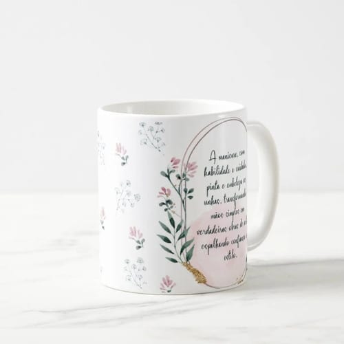 Caneca Feminina Delicada Presente Profissão Manicure