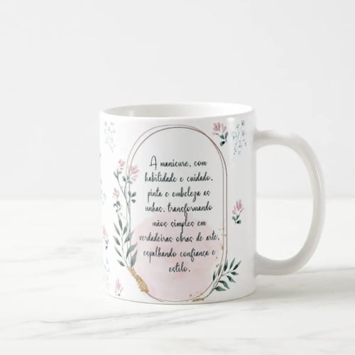 Caneca Feminina Delicada Presente Profissão Manicure
