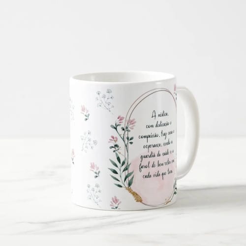 Caneca Feminina Delicada Presente Profissão Medicina Médica