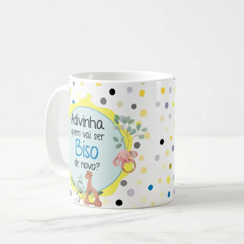 Caneca Especial Surpresa Revelar Nova Gravidez Família Biso
