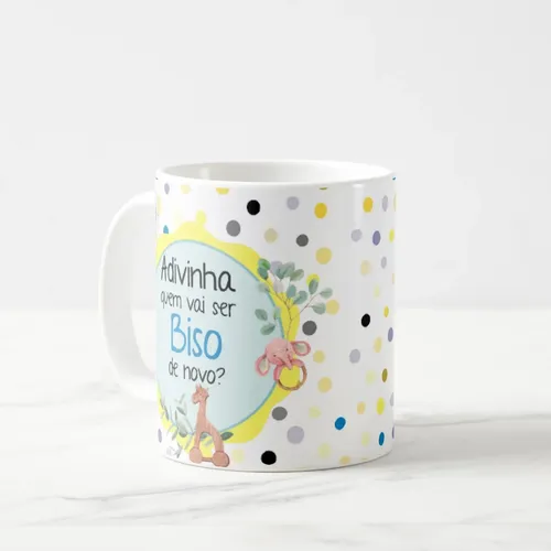Caneca Especial Surpresa Revelar Nova Gravidez Família Biso