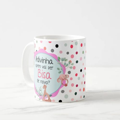 Caneca Especial Surpresa Revelar Nova Gravidez Família Bisa