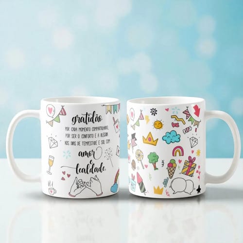 Caneca Cerâmica Gratidão Presente Criativo Especial Amizade - Outros (Amigo(a))