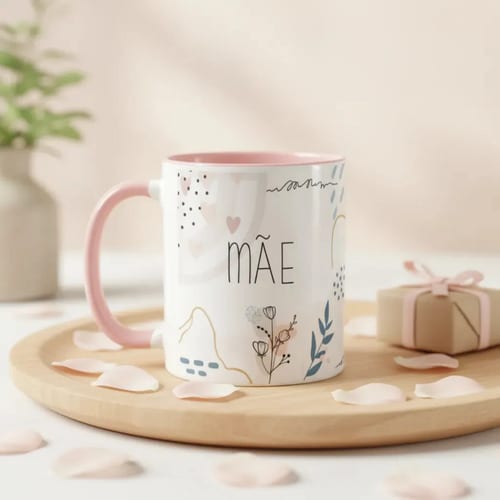 Caneca Feminina Minimalista Presente Especial para Mãe - Família (Mãe)