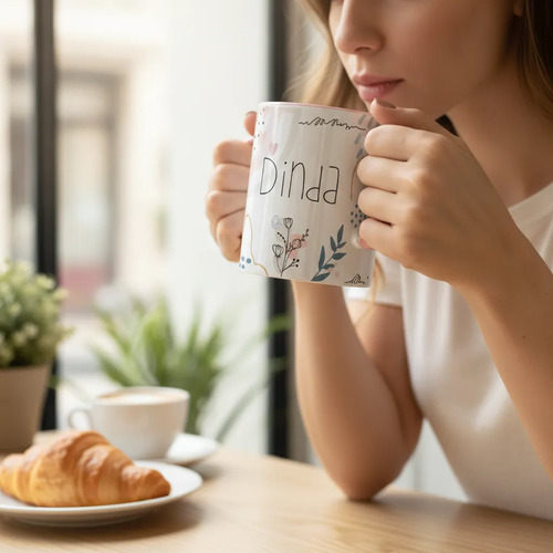 Caneca Feminina Minimalista Madrinha Presente para Dinda