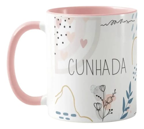 Caneca Feminina Minimalista Cunhada Presente para Família