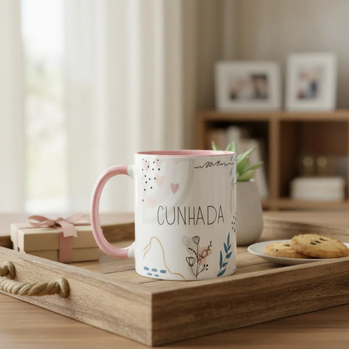 Caneca Feminina Minimalista Cunhada Presente para Família - Família (Cunhada)