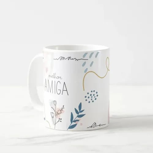 Caneca Feminina Minimalista Presente Melhor Amiga