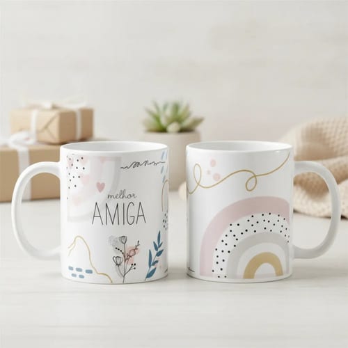 Caneca Feminina Minimalista Presente Melhor Amiga - Outros (Amiga)