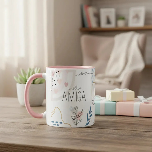 Caneca Feminina Minimalista Presente para Melhor Amiga