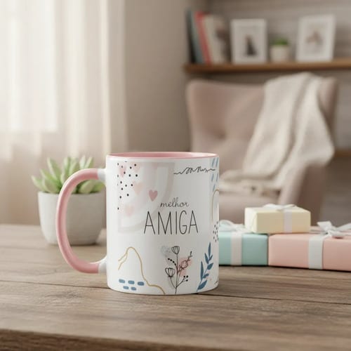 Caneca Feminina Minimalista Presente para Melhor Amiga