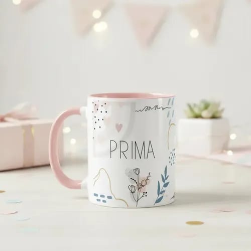 Caneca Feminina Minimalista Presente Aniversário para Prima - Outros (Aniversário)