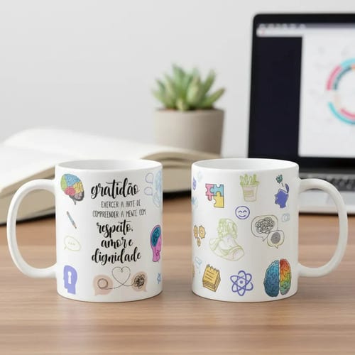 Caneca Profissão Psicólogo Presente Terapia Pronta Entrega - Profissões (Psicólogo(a))