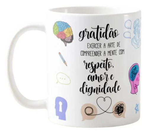 Caneca Profissão Terapeutas Presente para Psicólogos - Profissões (Psicólogo(a))