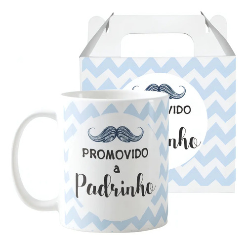 Kit Batismo Canecas Convite Batizado Padrinho e Madrinha