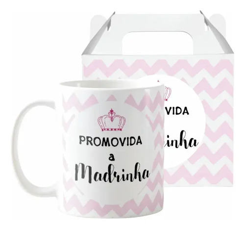 Kit Batismo Canecas Convite Batizado Padrinho e Madrinha