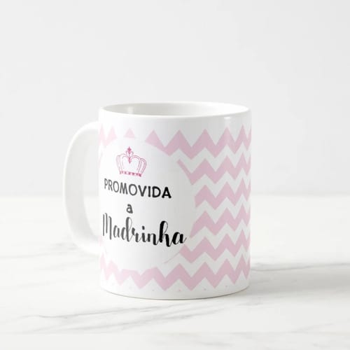 Kit Batismo Canecas Convite Batizado Padrinho e Madrinha