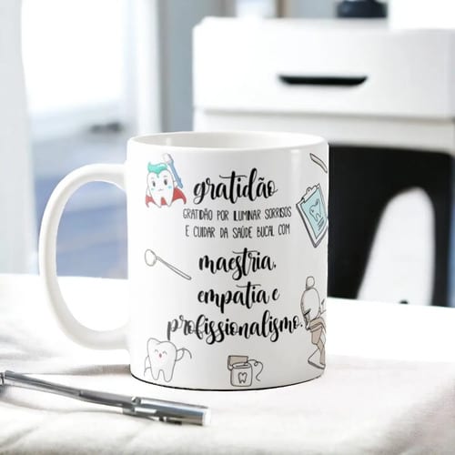 Caneca Personalizada Presente Odontologia para Dentistas - Profissões (Dentista)