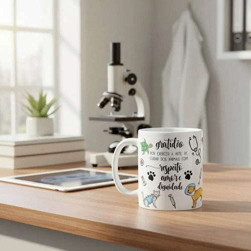 Caneca Personalizada Presente Medicina para Veterinária Pet
