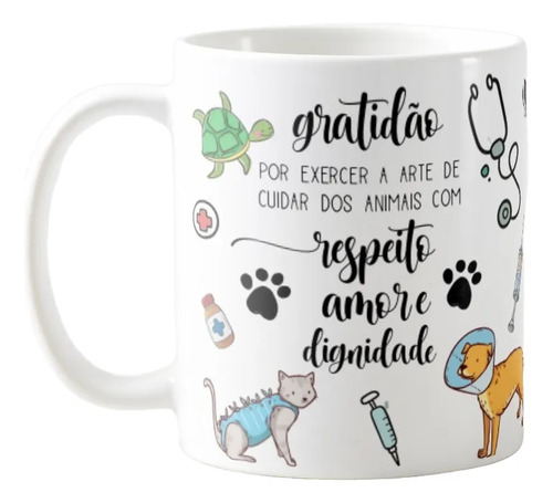 Caneca Personalizada Presente Medicina para Veterinária Pet