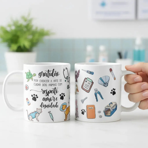 Caneca Personalizada Presente Medicina para Veterinária Pet - Profissões (Medicina Veterinária)